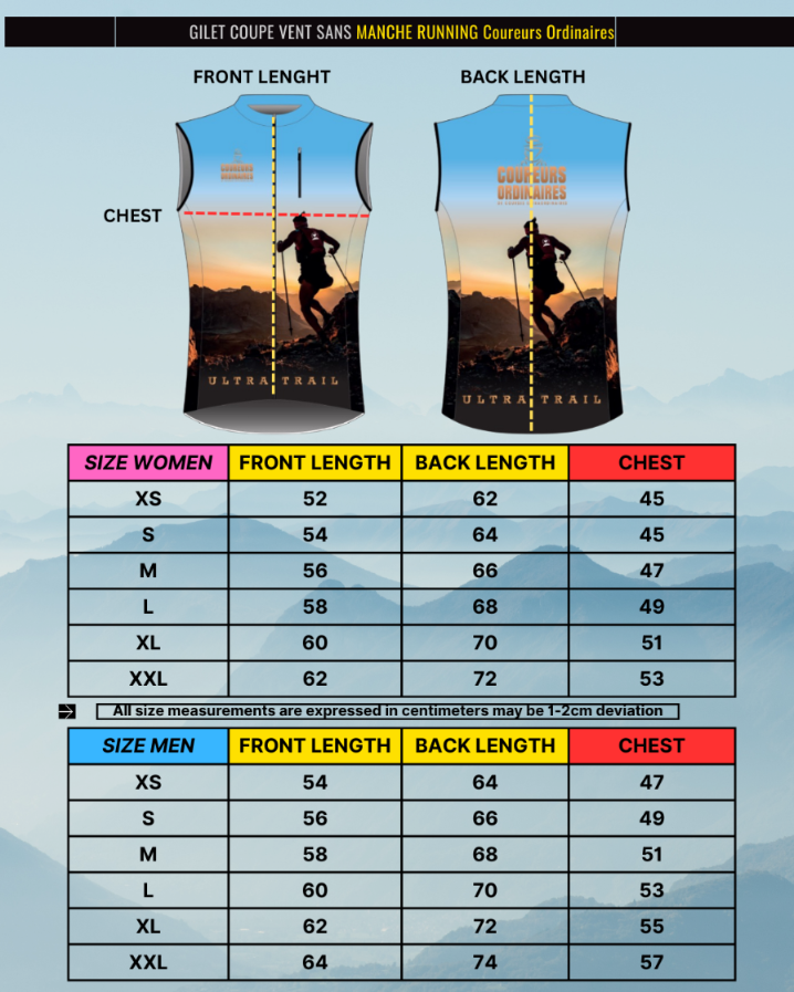 Gilet running sans manche "Over the Mountains"